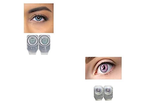 SEA BLUE AND VIOLET MD SPARKLE 2 PAIR MONTHLY COLOR CONTACT LENS WITH CASE, LENS HOLDER AND 60 ML SOLUTION (PACK OF 2 PAIR)