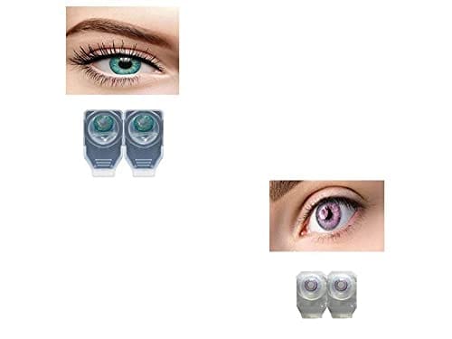 TURQUOISE AND VIOLET MD SPARKLE 2 PAIR MONTHLY COLOR CONTACT LENS WITH CASE, LENS HOLDER AND 60 ML SOLUTION (PACK OF 2 PAIR)