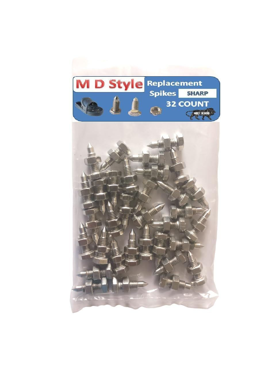 MD Style Replacement Spikes Sharp For All Size Shoes for Epoxy Coating Work/Resinous Coatings (32 Spikes)