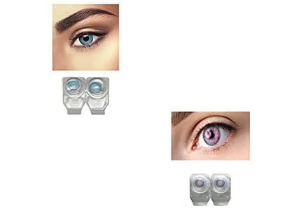 BLUE AND VIOLET MD SPARKLE 2 PAIR MONTHLY COLOR CONTACT LENS WITH CASE, LENS HOLDER AND 60 ML SOLUTION (PACK OF 2 PAIR)