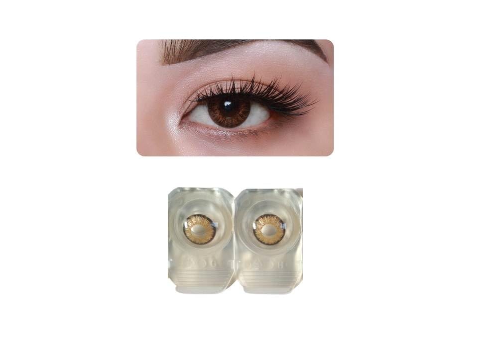 Red and Dark Brown MD Sparkle 2 Pairs of Monthly Color Contact Lens With Case, Lens Holder and 60 ML Solution