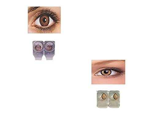 BROWN AND DARK HONEY MD SPARKLE 2 PAIR MONTHLY COLOR CONTACT LENS WITH CASE, LENS HOLDER AND 60 ML SOLUTION (PACK OF 2 PAIR)