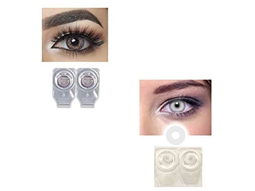 AMETHYST AND WHITE MD SPARKLE 2 PAIR MONTHLY COLOR CONTACT LENS WITH CASE, LENS HOLDER AND 60 ML SOLUTION (PACK OF 2 PAIR)