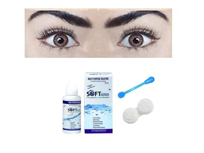 DARK BROWN MD SPARKLE MONTHLY COLOR CONTACT LENS WITH CASE, LENS HOLDER AND 60ML SOLUTION (PACK OF 1 PAIR)