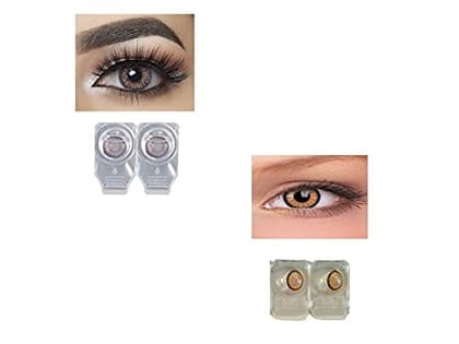 AMETHYST AND DARK HONEY MD SPARKLE 2 PAIR MONTHLY COLOR CONTACT LENS WITH CASE, LENS HOLDER AND 60 ML SOLUTION (PACK OF 2 PAIR)