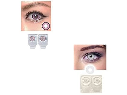 PINK AND WHITE MD SPARKLE MONTHLY HORROR COLOR CONTACT LENS WITH CASE, LENS HOLDER AND 60 ML SOLUTION (PACK OF 2 PAIR) PINK AND WHITE MD SPARKLE MONTHLY HORROR COLOR CONTACT LENS WITH CASE, LENS HOLDER AND 60 ML SOLUTION (PACK OF 2 PAIR)