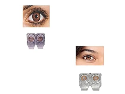 BROWN AND HONEY MD SPARKLE 2 PAIR MONTHLY COLOR CONTACT LENS WITH CASE, LENS HOLDER AND 60 ML SOLUTION (PACK OF 2 PAIR)