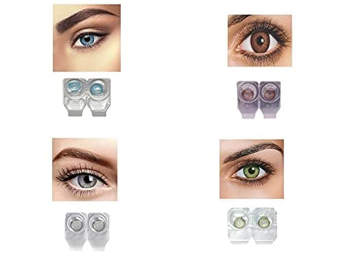 BLUE,BROWN,DARK GRAY AND GREEN MD SPARKLE 4 PAIR MONTHLY COLOR CONTACT LENS WITH CASE AND 60ML SOLUTION (PACK OF 4 PAIR)
