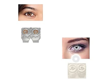 HONEY AND WHITE MD SPARKLE 2 PAIR MONTHLY COLOR CONTACT LENS WITH CASE, LENS HOLDER AND 60 ML SOLUTION (PACK OF 2 PAIR)