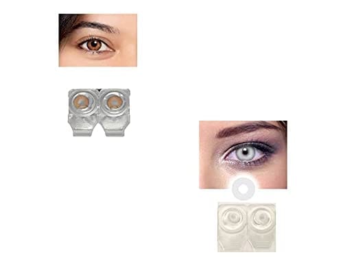 HONEY AND WHITE MD SPARKLE 2 PAIR MONTHLY COLOR CONTACT LENS WITH CASE, LENS HOLDER AND 60 ML SOLUTION (PACK OF 2 PAIR)