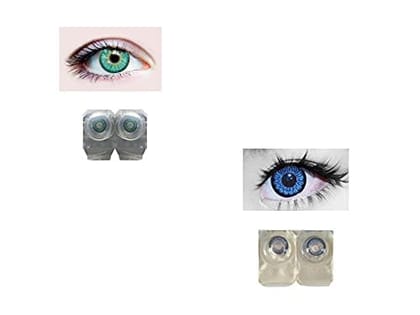 Dark Turquoise and Dark Blue MD Sparkle 2 Pairs of Monthly Color Contact Lens With Case, Lens Holder and 60 ML Solution Dark Turquoise and Dark Blue MD Sparkle 2 Pairs of Monthly Color Contact Lens With Case, Lens Holder and 60 ML Solution