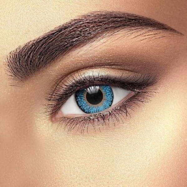 BLUE MD SPARKLE MONTHLY COLOR CONTACT LENS WITH CASE,LENS HOLDER AND 60ML SOLUTION (PACK OF 1 PAIR)