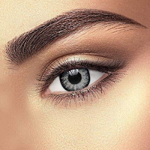 DARK GRAY AND WHITE MD SPARKLE 2 PAIR MONTHLY COLOR CONTACT LENS WITH CASE, LENS HOLDER AND 60 ML SOLUTION (PACK OF 2 PAIR)