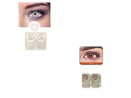 White and Dark Hazel MD Sparkle 2 Pairs of Monthly Color Contact Lens With Case, Lens Holder and 60 ML Solution White and Dark Hazel MD Sparkle 2 Pairs of Monthly Color Contact Lens With Case, Lens Holder and 60 ML Solution