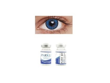 AQUA BLUE MD SPARKLE YEARLY COLOR CONTACT LENS WITH LENS CASE, 80ML SOLUTION AND LENS HOLDER (PACK OF 2 LENS)