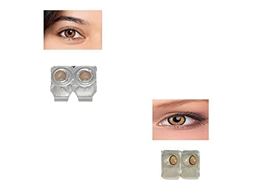 HONEY AND DARK HONEY MD SPARKLE 2 PAIR MONTHLY COLOR CONTACT LENS WITH CASE, LENS HOLDER AND 60 ML SOLUTION (PACK OF 2 PAIR)