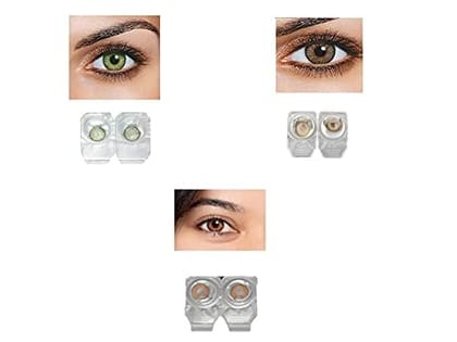 GREEN,HAZEL AND HONEY MD SPARKLE 3 PAIR MONTHLY COLOR CONTACT LENS WITH CASE AND 60ML SOLUTION (PACK OF 3 PAIR)