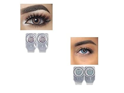 AMETHYST AND SEA BLUE MD SPARKLE 2 PAIR MONTHLY COLOR CONTACT LENS WITH CASE, LENS HOLDER AND 60 ML SOLUTION (PACK OF 2 PAIR)