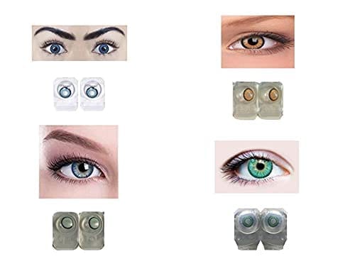 DARK AQUA BLUE,DARK HONEY,DARK SEA BLUE & DARK TURQUOISE MD SPARKLE 4 PAIR MONTHLY COLOR CONTACT LENS WITH CASE AND 60ML SOLUTION (PACK OF 4 PAIR)