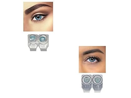 BLUE AND SEA BLUE MD SPARKLE 2 PAIR MONTHLY COLOR CONTACT LENS WITH CASE, LENS HOLDER AND 60 ML SOLUTION (PACK OF 2 PAIR)