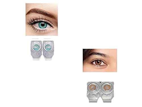 AQUA AND HONEY MD SPARKLE 2 PAIR MONTHLY COLOR CONTACT LENS WITH CASE, LENS HOLDER AND 60 ML SOLUTION (PACK OF 2 PAIR)