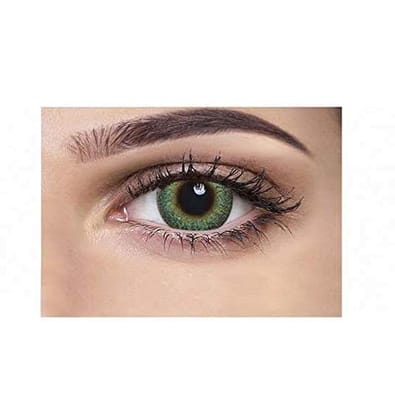 MD SPARKLE QUARTERLY GREEN COLOR CONTACT LENS WITH CASE AND 80ML SOLUTION (PACK OF 1 PAIR)