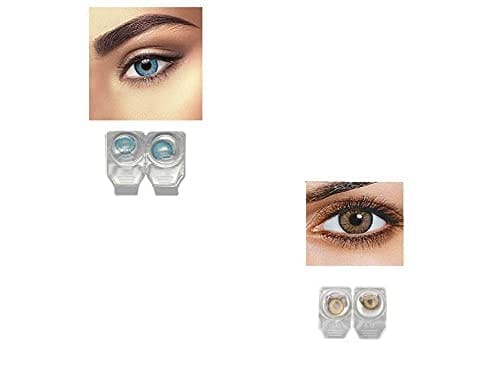BLUE AND HAZEL MD SPARKLE 2 PAIR MONTHLY COLOR CONTACT LENS WITH CASE, LENS HOLDER AND 60 ML SOLUTION (PACK OF 2 PAIR)