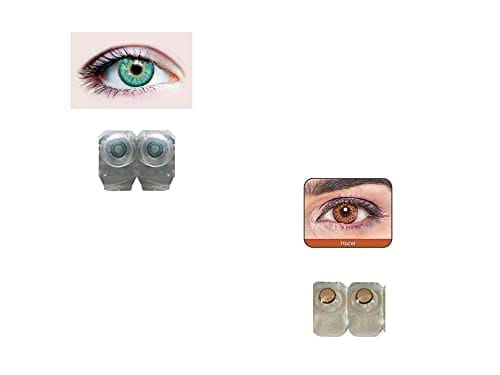 Dark Turquoise and Dark Hazel MD Sparkle 2 Pairs of Monthly Color Contact Lens With Case, Lens Holder and 60 ML Solution