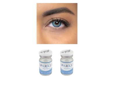 SKY BLUE/SEA BLUE MD SPARKLE YEARLY COLOR CONTACT LENS WITH LENS CASE, 80ML SOLUTION AND LENS HOLDER (PACK OF 2 LENS)