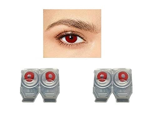 RED MD SPARKLE 2 PAIR MONTHLY COLOR CONTACT LENS WITH CASE,LENS HOLDER AND 60ML SOLUTION (PACK OF 2 PAIR)