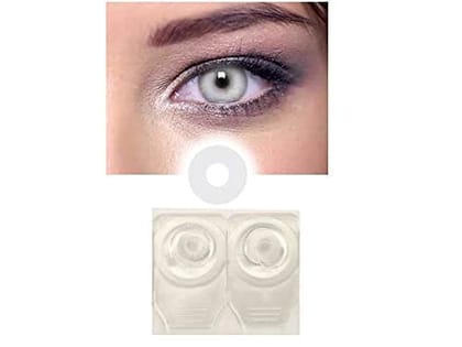 WHITE MD SPARKLE MONTHLY COLOR CONTACT LENS WITH CASE,LENS HOLDER AND 60ML SOLUTION (PACK OF 1 PAIR)