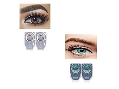 AMETHYST AND TURQUOISE MD SPARKLE 2 PAIR MONTHLY COLOR CONTACT LENS WITH CASE, LENS HOLDER AND 60 ML SOLUTION (PACK OF 2 PAIR)