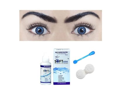 DARK AQUA BLUE MD SPARKLE MONTHLY COLOR CONTACT LENS WITH CASE,LENS HOLDER AND 60ML SOLUTION (PACK OF 1 PAIR)