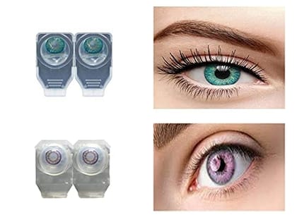 TURQUOISE AND VIOLET MD SPARKLE 2 PAIR MONTHLY COLOR CONTACT LENS WITH CASE AND 60ML SOLUTION (PACK OF 2 PAIR)