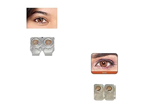 Honey and Dark Hazel MD Sparkle 2 Pairs of Monthly Color Contact Lens With Case, Lens Holder and 60 ML Solution