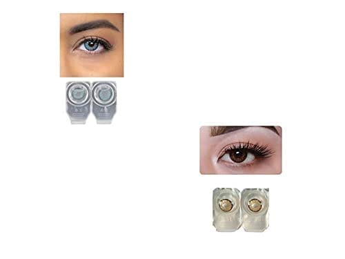 Sea Blue and Dark Brown MD Sparkle 2 Pairs of Monthly Color Contact Lens With Case, Lens Holder and 60 ML Solution