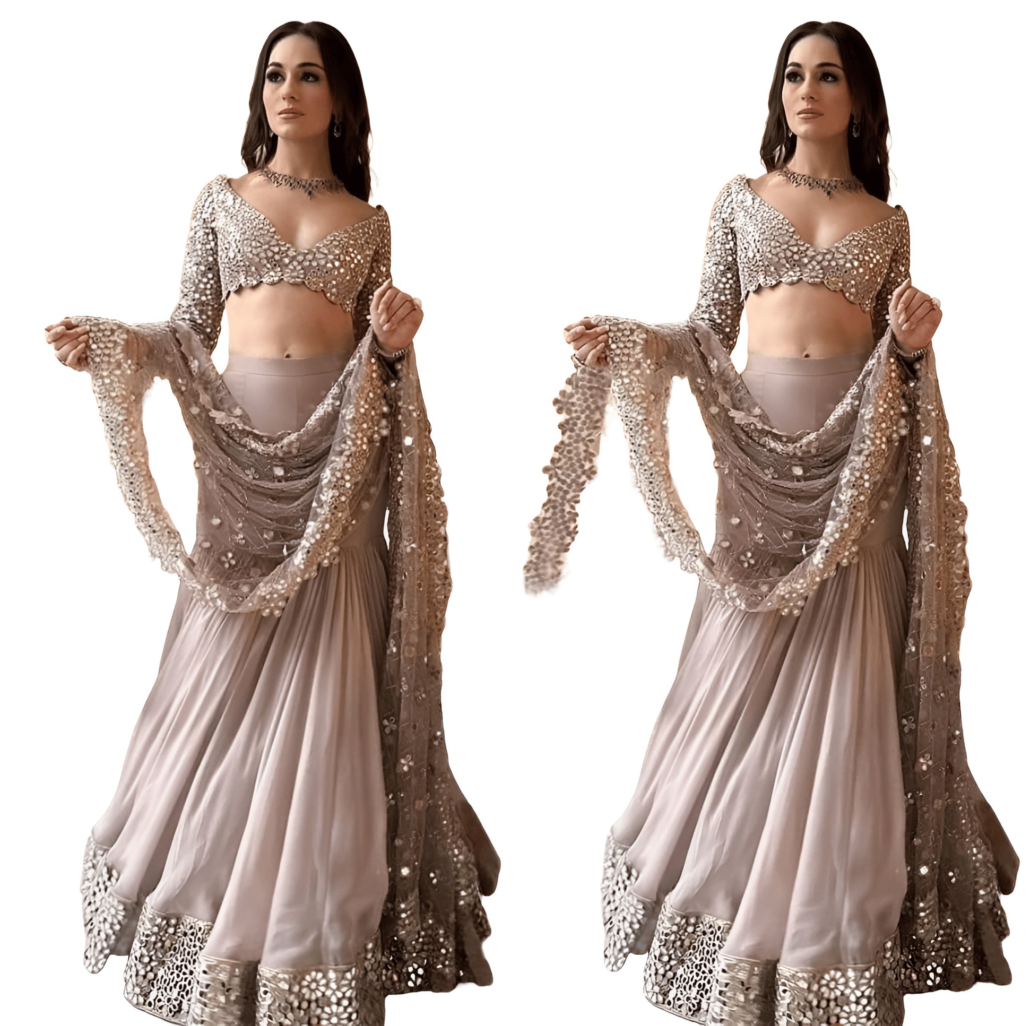 Indowestern Readymade Choli Sharara With Dupatta For Wedding Stitched Dress New Partywear