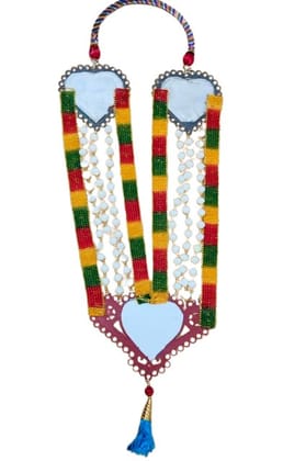 AMRUTHA GARLENS- Traditional Indian V-Shaped Mangalsutra Necklace with Beads and Heart-Shaped Pendants AMRUTHA GARLENS- Traditional Indian V-Shaped Mangalsutra Necklace with Beads and Heart-Shaped Pendants