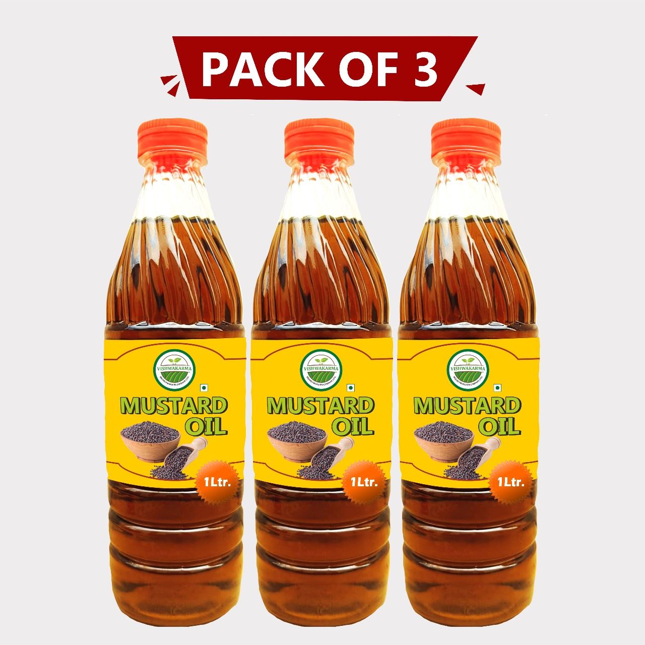 Mustard Oil 3 Ltr (Pack of 3) Ltr by Vishwakarma – Cold-Pressed, Fresh & Farmer-Made