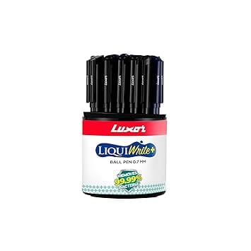 Pack of 20 Luxor Liquid Write+ Ball Pens, 0.7mm, Black