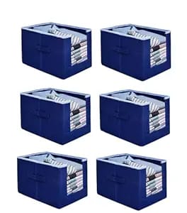 CraftCare Non Woven Large Capacity Shirt Stacker/Foldable & Stackable Closet Wardrobe Cupboard Organizer/Foldable Storage Box/Multipurpose Clothes Organizer (Pack of 6) CraftCare Non Woven Large Capacity Shirt Stacker/Foldable & Stackable Closet Wardrobe Cupboard Organizer/Foldable Storage Box/Multipurpose Clothes Organizer (Pack of 6)