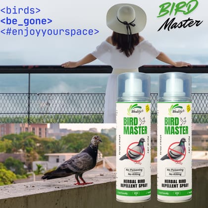 Bhulife Bird Master | Herbal Bird Repellent Spray | Piegon, Crow Repellent Spray | 250MLx2 (Pack Of 2)