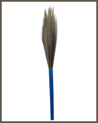"Blue Handle Natural  Broomstick for Home and Office Cleaning"