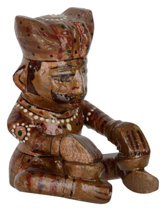 Cottage Wooden Human Figurine (7 cm x 7 cm x 10 cm, 17FP0347004x)