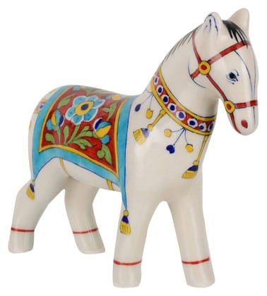 Cottage Ceramic Horse Figurine (8 cm x 8 cm x 12 cm)
