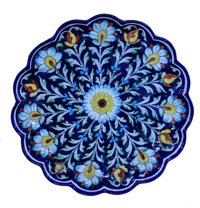 COTTAGE Handmade Ceramic Kangura Plate Hand-Made Platter (6X6 Inch_Multicolor)