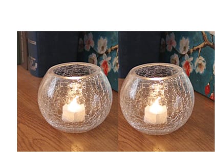 White Crackeled Candle Holders- Glass Votive Candle Holders Bulk Tealight Candle Holders Centerpieces for Spring Wedding, Birthday, Dinner Party Table Decor - Set of 2 by Marigold Stores® White Crackeled Candle Holders- Glass Votive Candle Holders Bulk Tealight Candle Holders Centerpieces for Spring Wedding, Birthday, Dinner Party Table Decor - Set of 2 by Marigold Stores®