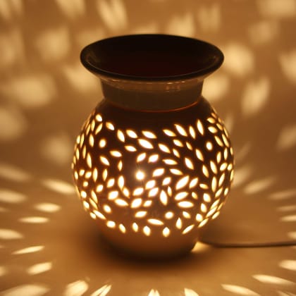 Gift Beautiful Design Ceramic Electric Essential Oil Warmer l Oil Diffuser Oil Burner with Dimmer Thermostat to Control Fragrance and Light Intensity -by Marigold Stores® Gift Beautiful Design Ceramic Electric Essential Oil Warmer l Oil Diffuser Oil Burner with Dimmer Thermostat to Control Fragrance and Light Intensity -by Marigold Stores®