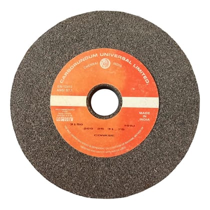 B K JAGAN & CO 8 Inch Grinding Wheel for Bench Grinder Machine - Black Aluminum Oxide Grain 200mm x 25mm x 31.75mm Medium Grain