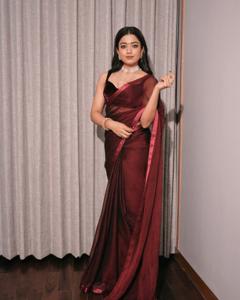 Flute Fashion Plain Bollywood Silk Blend Saree